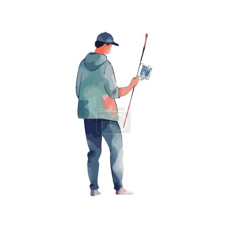 Ilustración de Una persona de pie sobre blanco - Imagen libre de derechos