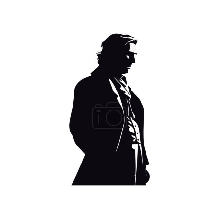 Illustration for Professional silhouette symbolizing corporate success isolated - Royalty Free Image