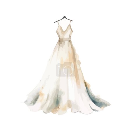 Illustration for Luxury wedding dress over white - Royalty Free Image