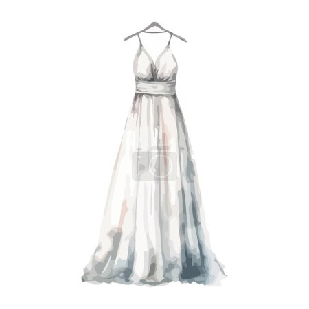 Illustration for Elegant bridal symbol of femininity over white - Royalty Free Image