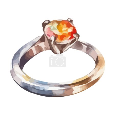 Ilustración de Diseño de anillo de gemas de lujo sobre blanco - Imagen libre de derechos