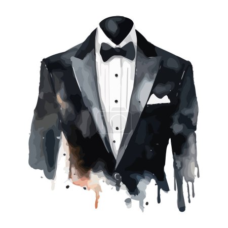 Illustration for Elegant groom suit illustration over white - Royalty Free Image