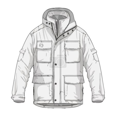 Illustration for Modern mens winter jacket design illustration over white - Royalty Free Image