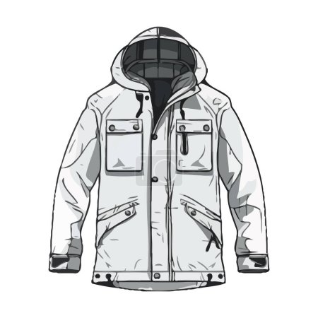 Ilustración de Diseño moderno de abrigo militar para hombre en vector sobre blanco - Imagen libre de derechos