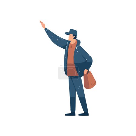 Ilustración de Un hombre de negocios caminando con diseño de símbolo vectorial aislado - Imagen libre de derechos