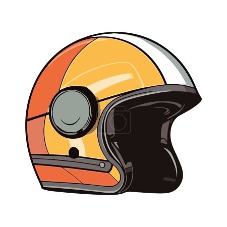 Illustration for Motorcycle helmet the ultimate protective headwear for bikers isolated - Royalty Free Image