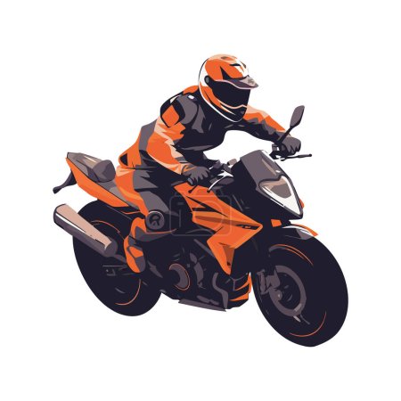 Illustration for Men riding motorcycles in extreme sports competition isolated - Royalty Free Image