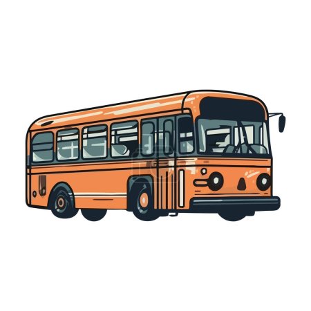 Ilustración de Autobús escolar amarillo conduciendo en un viaje aislado - Imagen libre de derechos