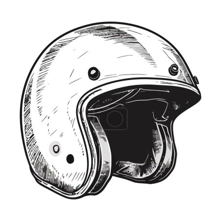 Illustration for Speedy biker wearing helmet races to victory isolated - Royalty Free Image