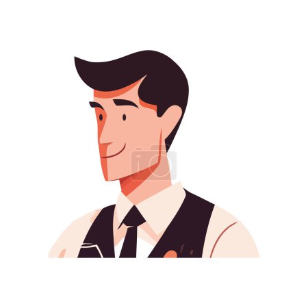 Ilustración de Hombre de negocios sonriente en traje sobre blanco - Imagen libre de derechos