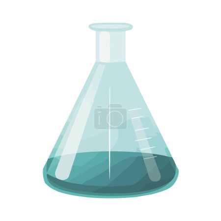 Téléchargez les illustrations : Verrerie de laboratoire transparente symbolise l'expérimentation scientifique et la découverte isolée - en licence libre de droit