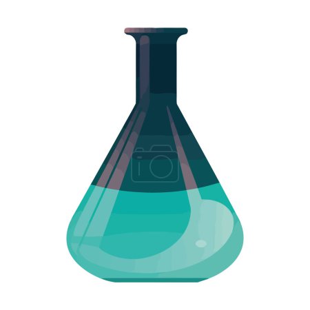 Ilustración de Científico analizando líquido en frasco de laboratorio aislado - Imagen libre de derechos