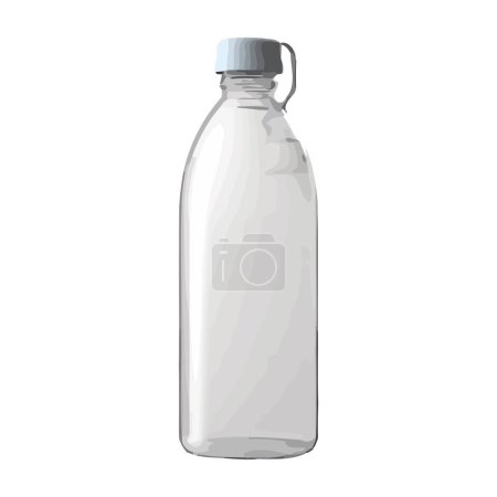 Ilustración de Botella de plástico transparente con agua refrescante sobre blanco - Imagen libre de derechos