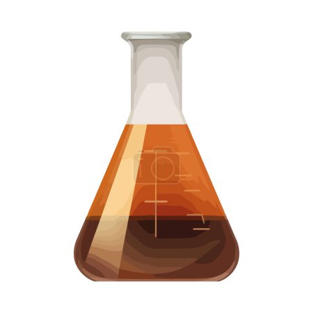 Illustration for Transparent beaker holds yellow liquid for scientific experiment isolated - Royalty Free Image