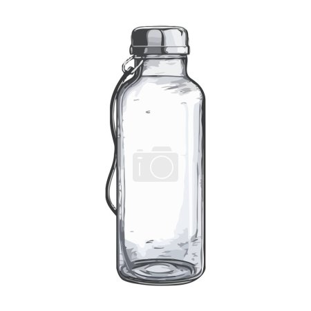 Bouteille en plastique transparent contient l'eau potable purifiée isolé