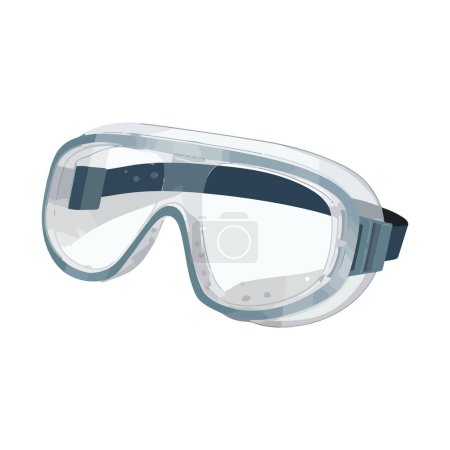 Illustration for Swimming goggles protect eyesight underwater for summer adventure isolated - Royalty Free Image