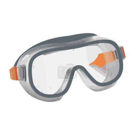 Ilustración de Aventura de buceo con equipo de gafas protectoras aisladas - Imagen libre de derechos