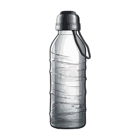 Ilustración de Botella de agua de plástico transparente sobre blanco - Imagen libre de derechos