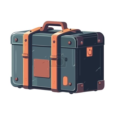 Illustration for Travel with leather suitcase over white - Royalty Free Image