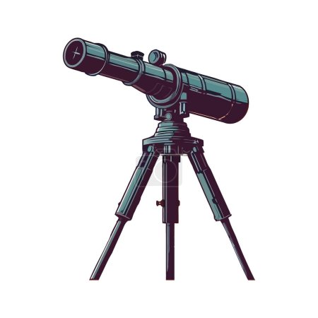 Illustration for Looking at the galaxy through a telescope isolated - Royalty Free Image