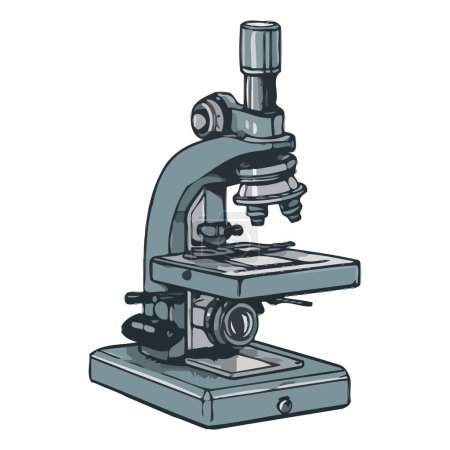 Illustration for Microscope for research over white - Royalty Free Image