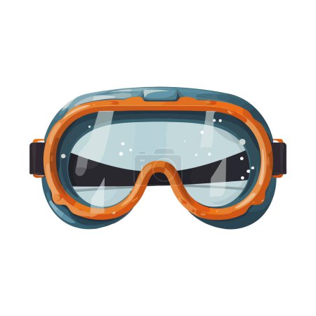 Illustration for Summer adventure Scuba diving with protective eyewear isolated - Royalty Free Image