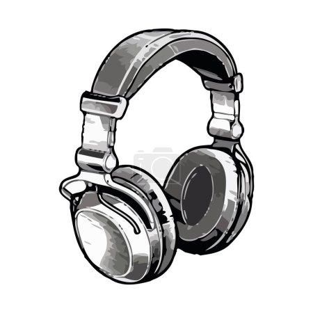 Ilustración de Diseño de auriculares estéreo sobre blanco - Imagen libre de derechos