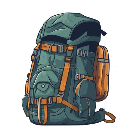 Illustration for Green backpack design vector over white - Royalty Free Image