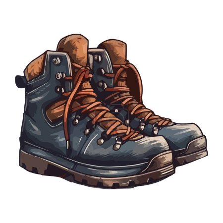Illustration for Mens hiking boots over white - Royalty Free Image