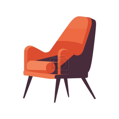 Diseño de silla naranja sobre blanco