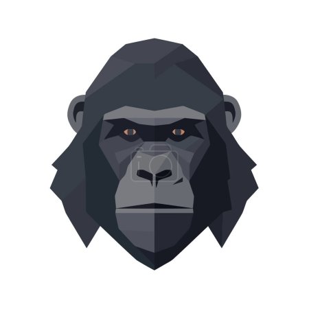 Illustration for Gorilla face design over white - Royalty Free Image
