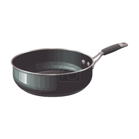 Illustration for Black frying pan over white - Royalty Free Image