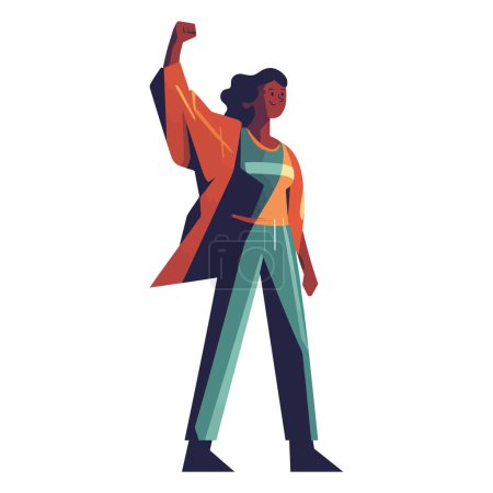 Illustration for Person standing holding fist up over white - Royalty Free Image