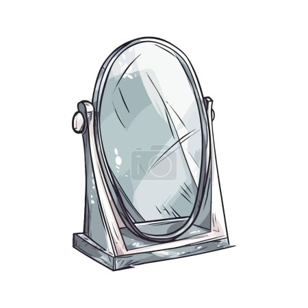 Illustration for Transparent crystal mirror over white - Royalty Free Image