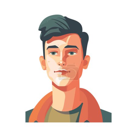 Illustration for One handsome man smiling over white - Royalty Free Image