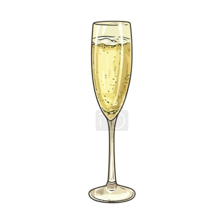 champagne glass design over white