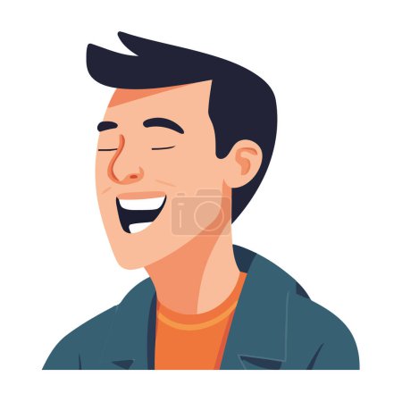 Téléchargez les illustrations : Homme d'affaires souriant avatar sur blanc - en licence libre de droit