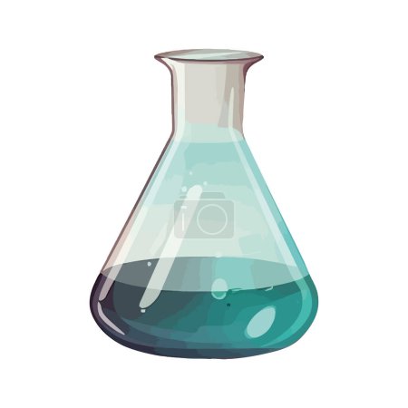 Illustration for Transparent laboratory flask over white - Royalty Free Image