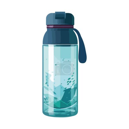 Illustration for Refreshing drink in glass bottle over white - Royalty Free Image