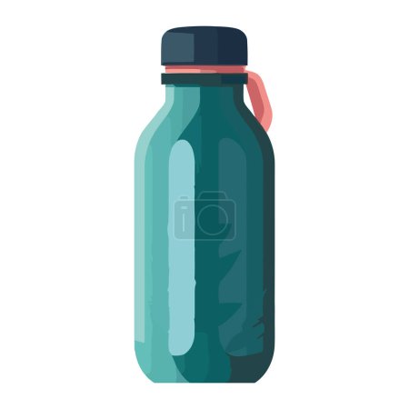 Ilustración de Bebida orgánica fresca en botella de vidrio sobre blanco - Imagen libre de derechos