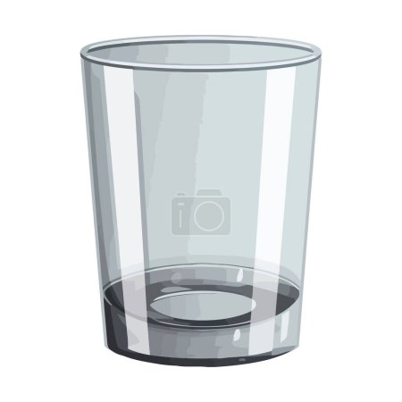 Ilustración de Agua cristalina en frágil recipiente de vidrio sobre blanco - Imagen libre de derechos