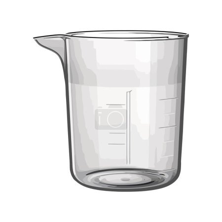 Illustration for Transparent glass container pouring water over white - Royalty Free Image