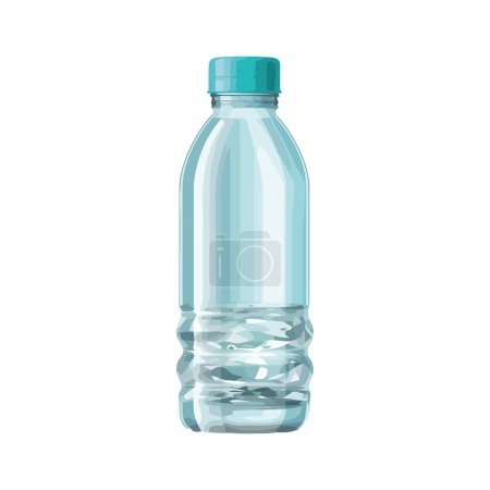 Téléchargez les illustrations : Eau purifiée en bouteille plastique pour rafraîchissant sur blanc - en licence libre de droit
