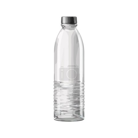 Illustration for Purified water in glass bottle over white - Royalty Free Image