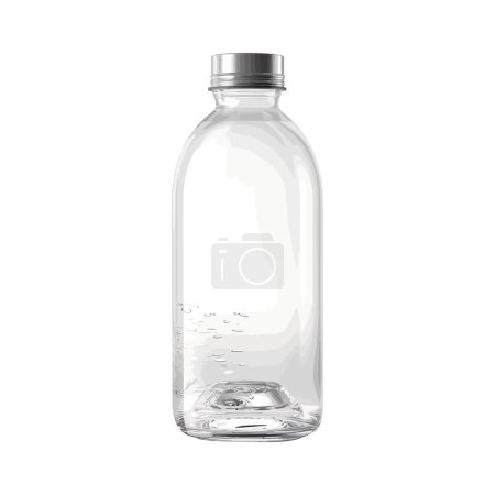 Ilustración de Recipiente de plástico contiene agua potable purificada sobre blanco - Imagen libre de derechos