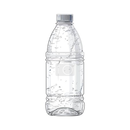 Téléchargez les illustrations : Eau potable pure en bouteille plastique sur blanc - en licence libre de droit