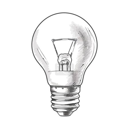 Illustration for Bright ideas illuminated by glowing light bulb over white - Royalty Free Image
