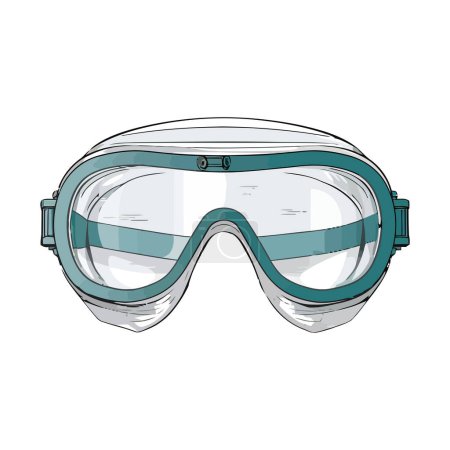 Illustration for Swimming goggles protect eyes over white - Royalty Free Image