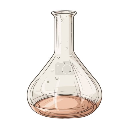 Illustration for Flask holds liquid for scientific experimant over white - Royalty Free Image