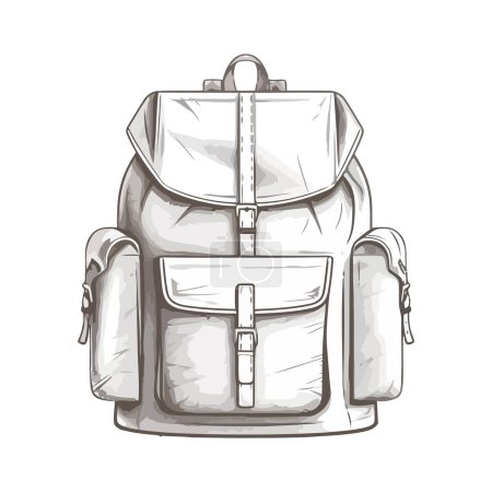 Illustration for Backpack without colors over white - Royalty Free Image
